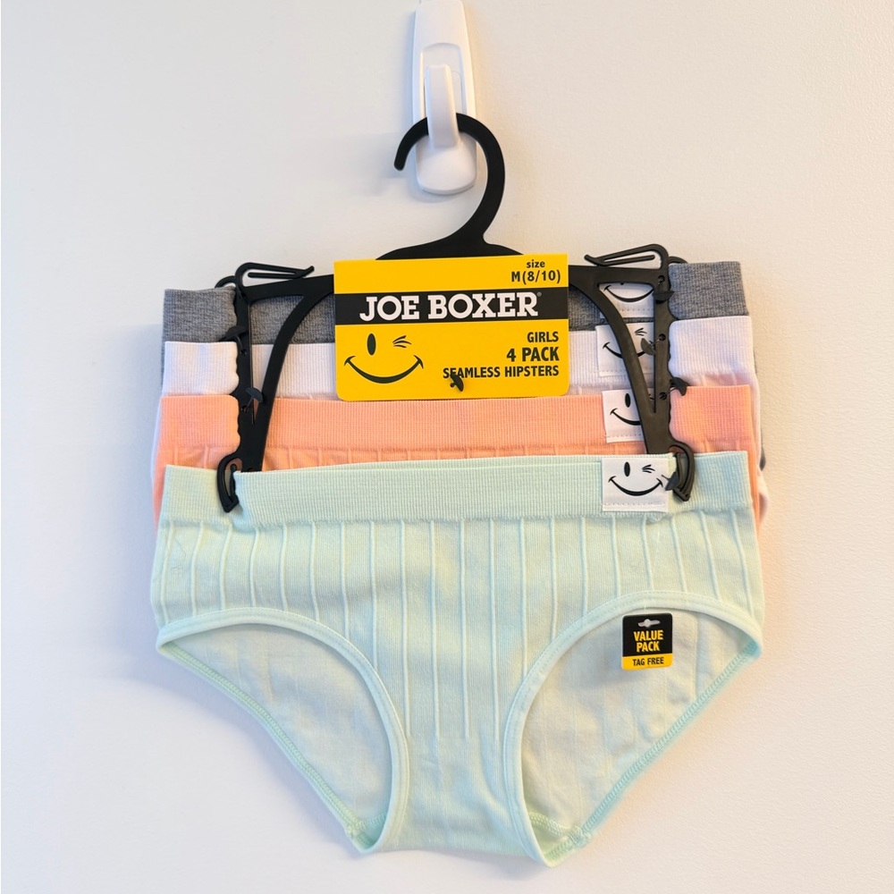 Joe Boxer Girls Seamless Hipsters - Gray, Pink, Orange, Mint